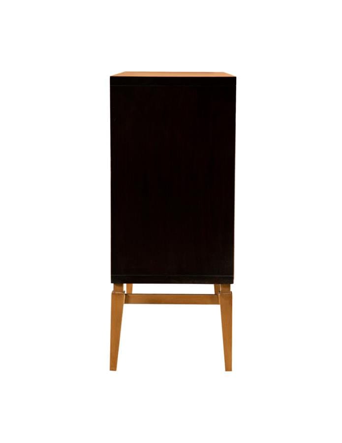 Zira Sunburst 2-door Accent Cabinet Brown and Antique Gold