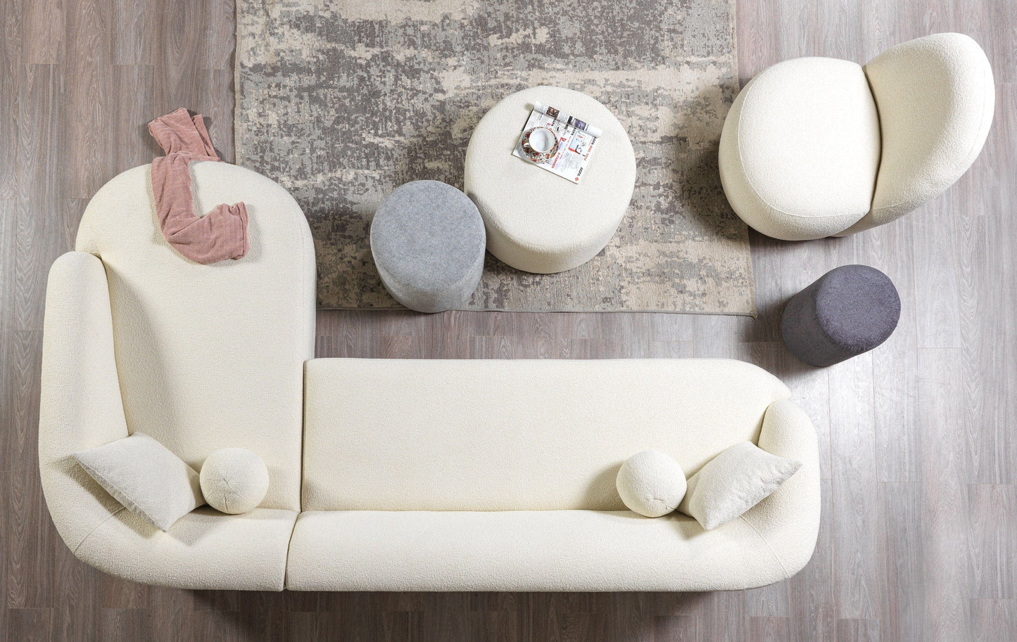 Bella Ivory Boucle RAF Sectional