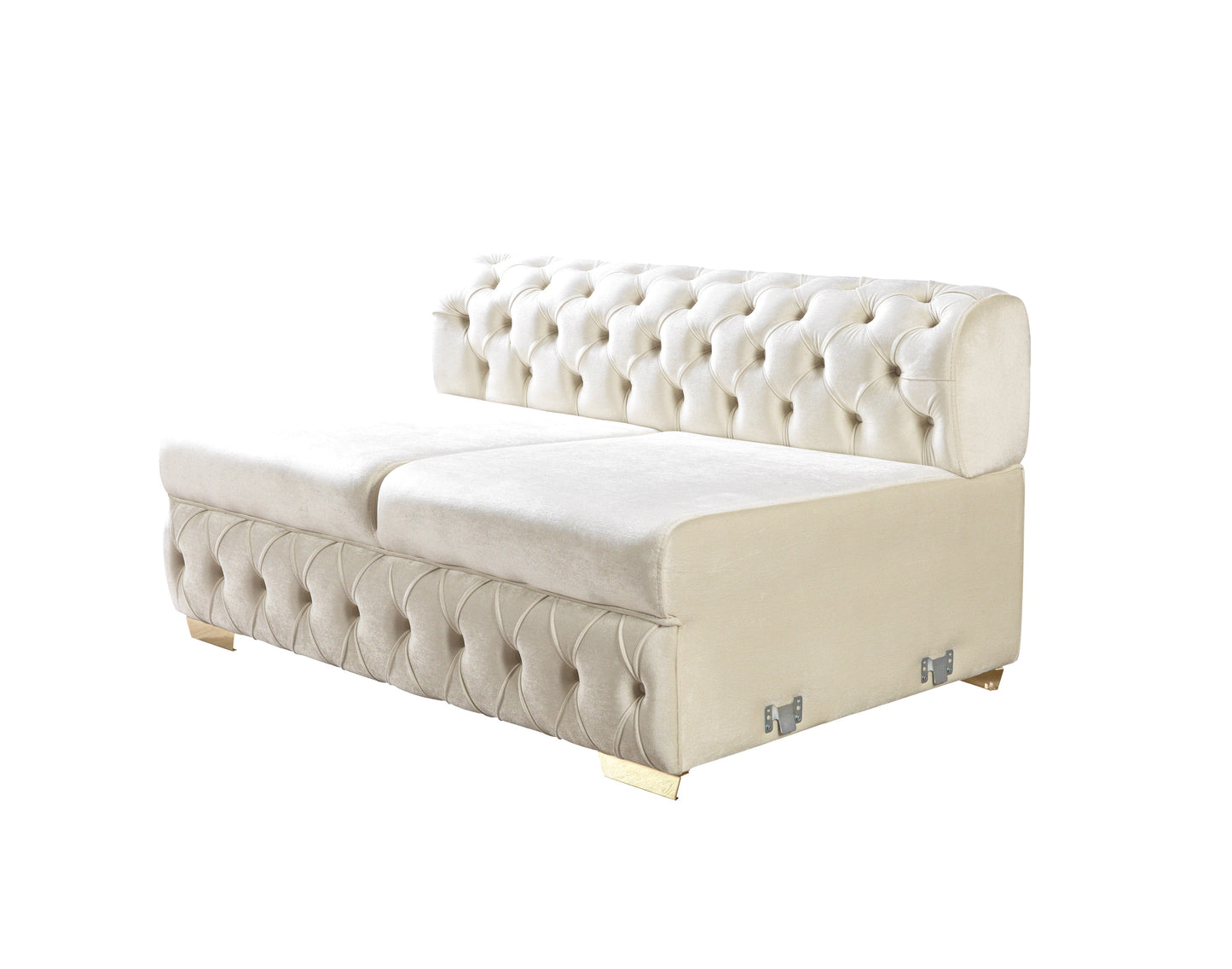 Matilda Ivory Velvet Double Chaise Sectional