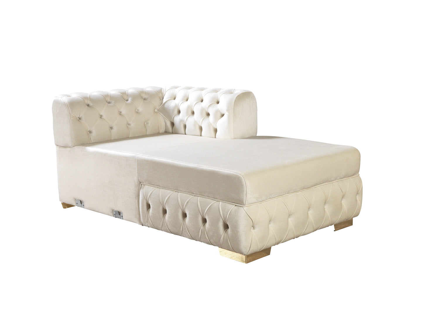 Matilda Ivory Velvet Double Chaise Sectional