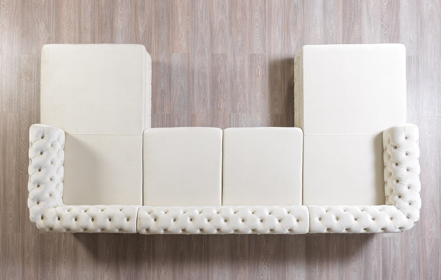 Matilda Ivory Velvet Double Chaise Sectional