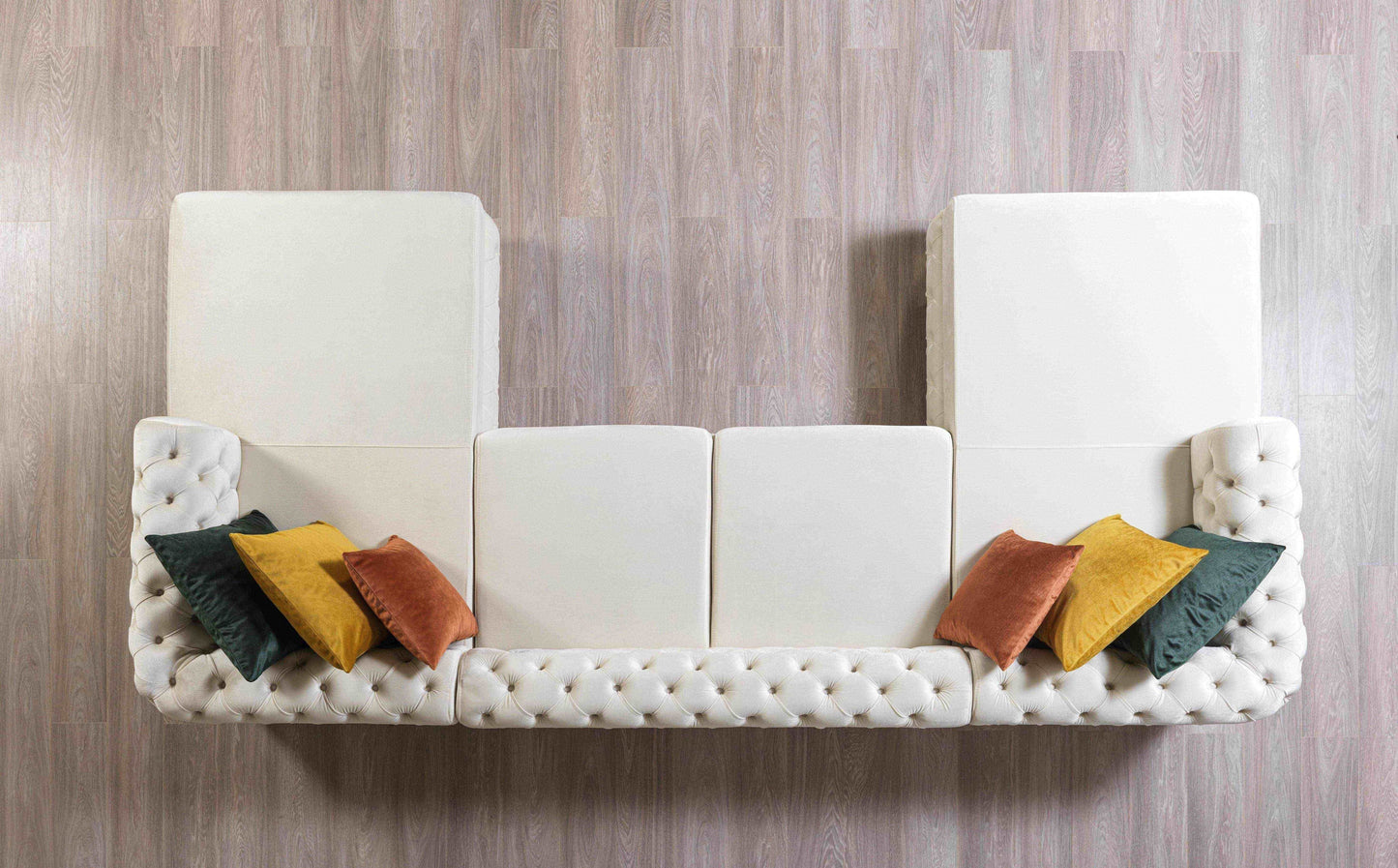 Matilda Ivory Velvet Double Chaise Sectional