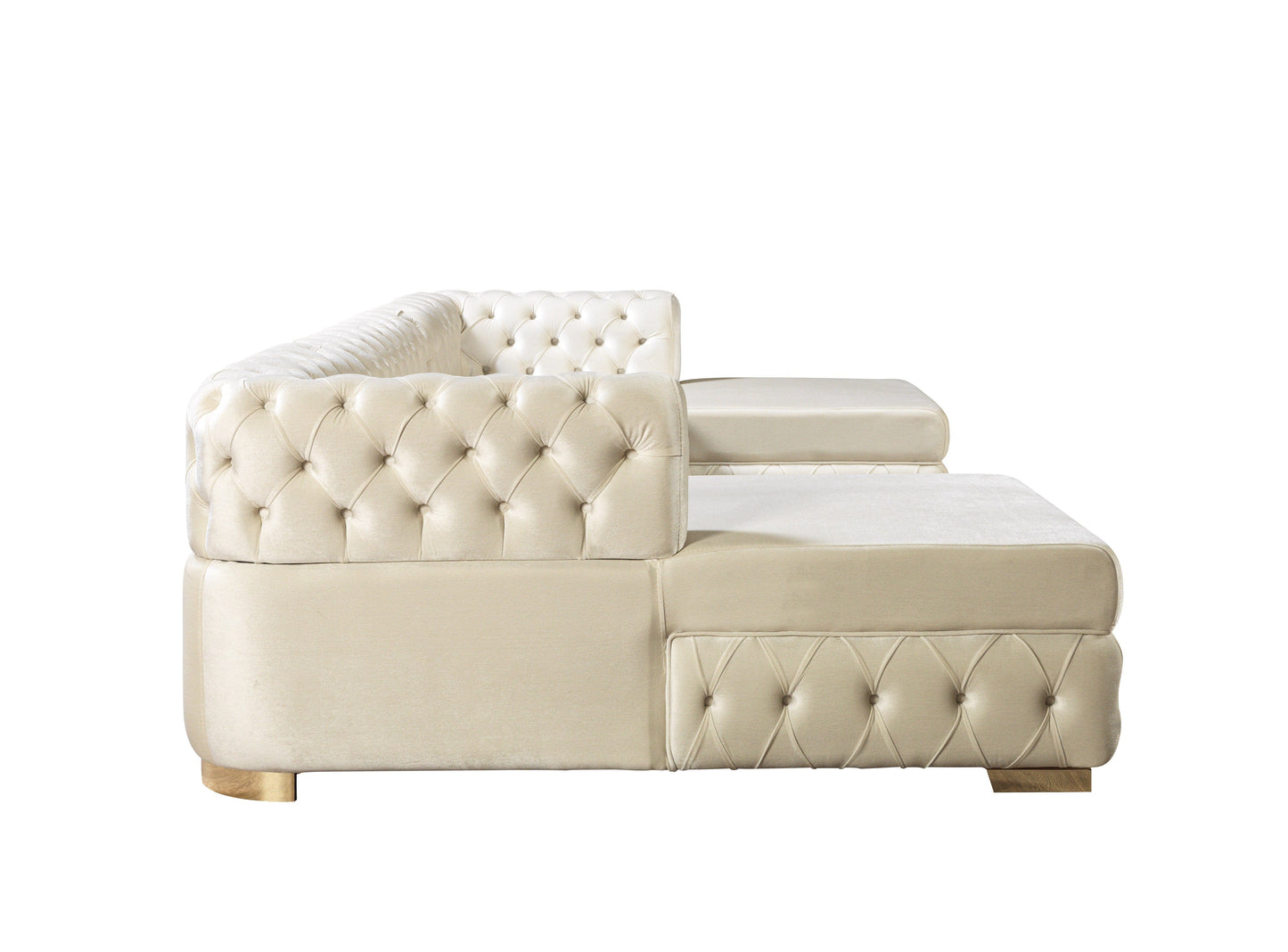 Matilda Ivory Velvet Double Chaise Sectional