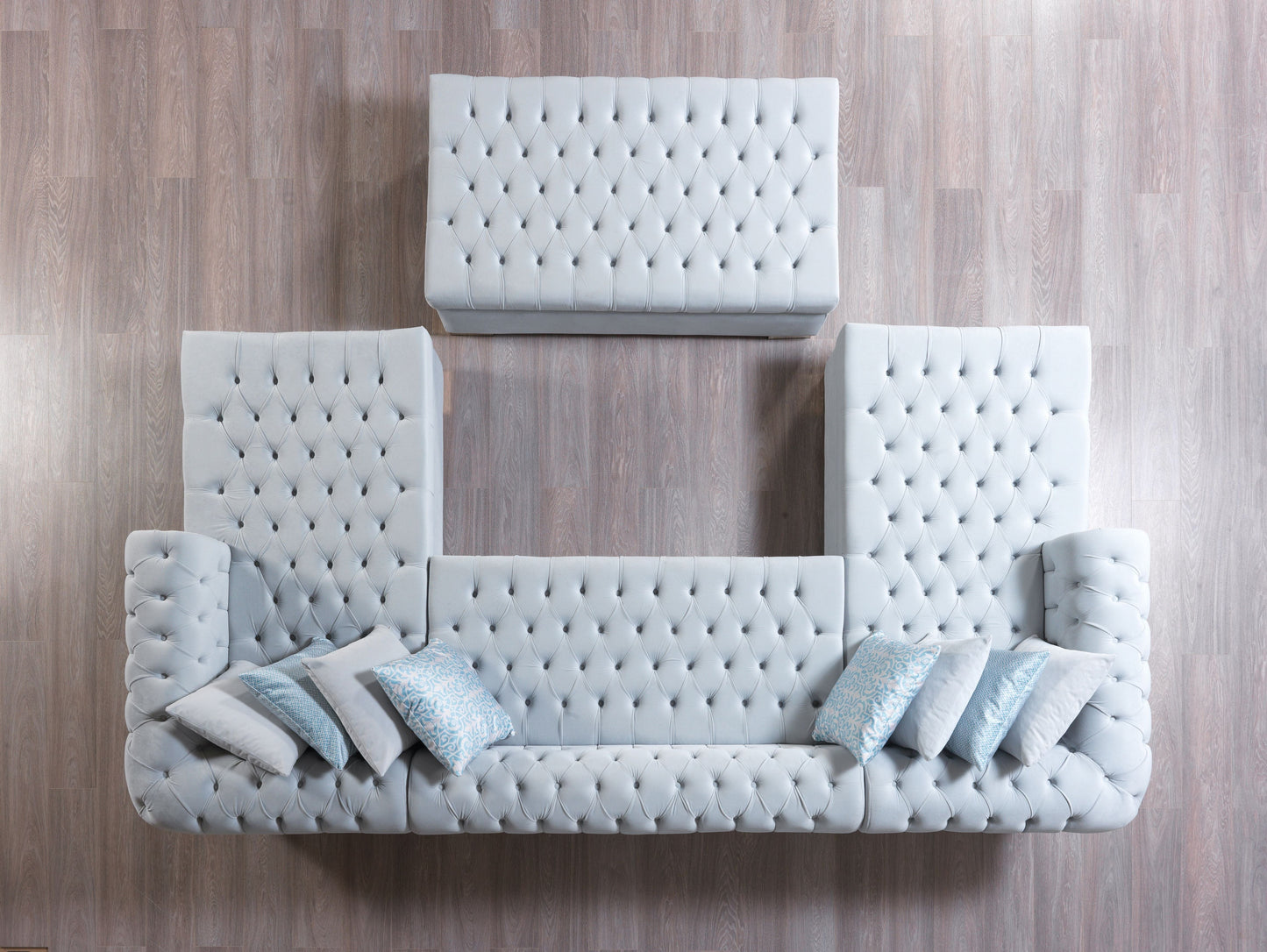 Lauren Pearl Velvet Double Chaise Sectional