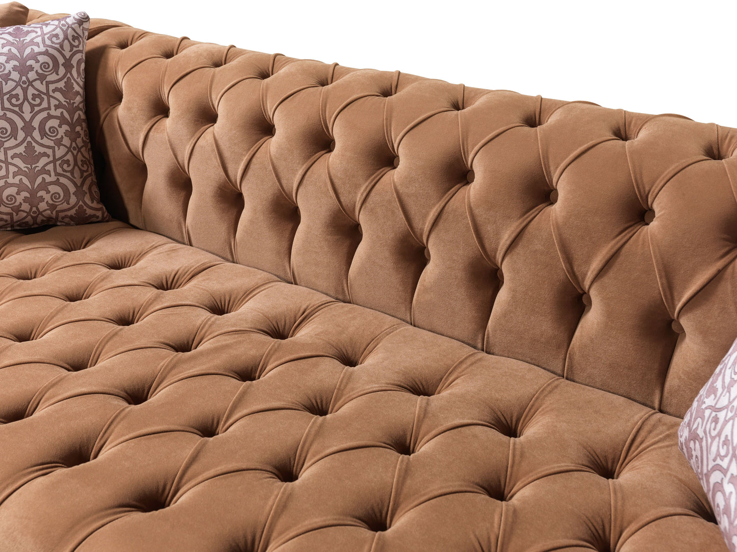 Lauren Mocha Velvet Double Chaise Sectional