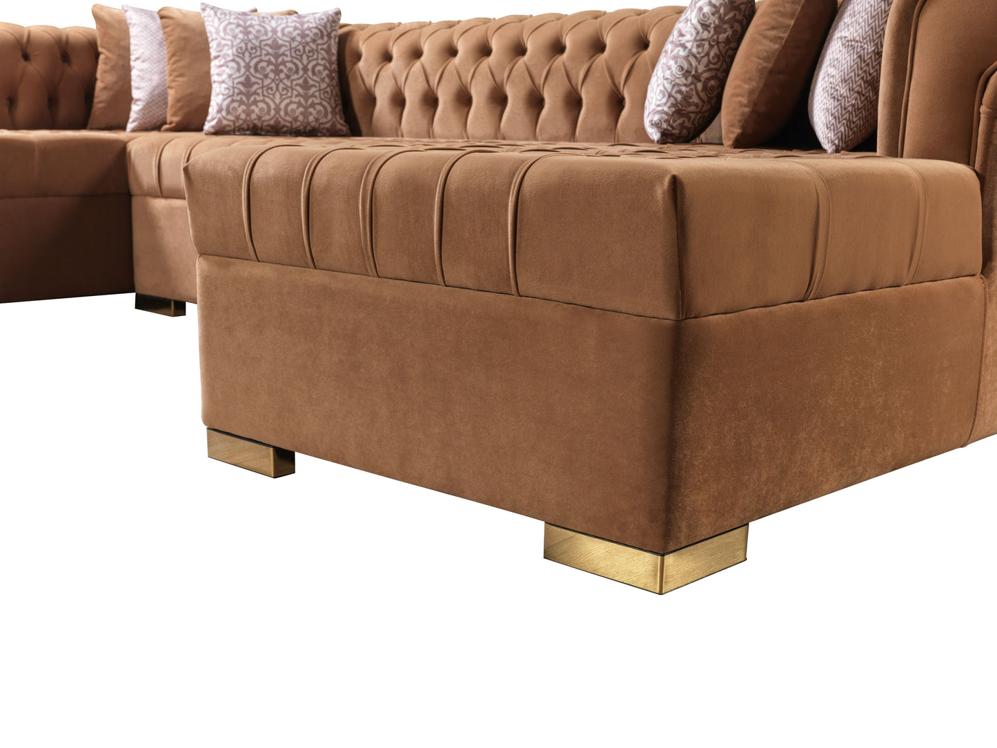 Lauren Mocha Velvet Double Chaise Sectional