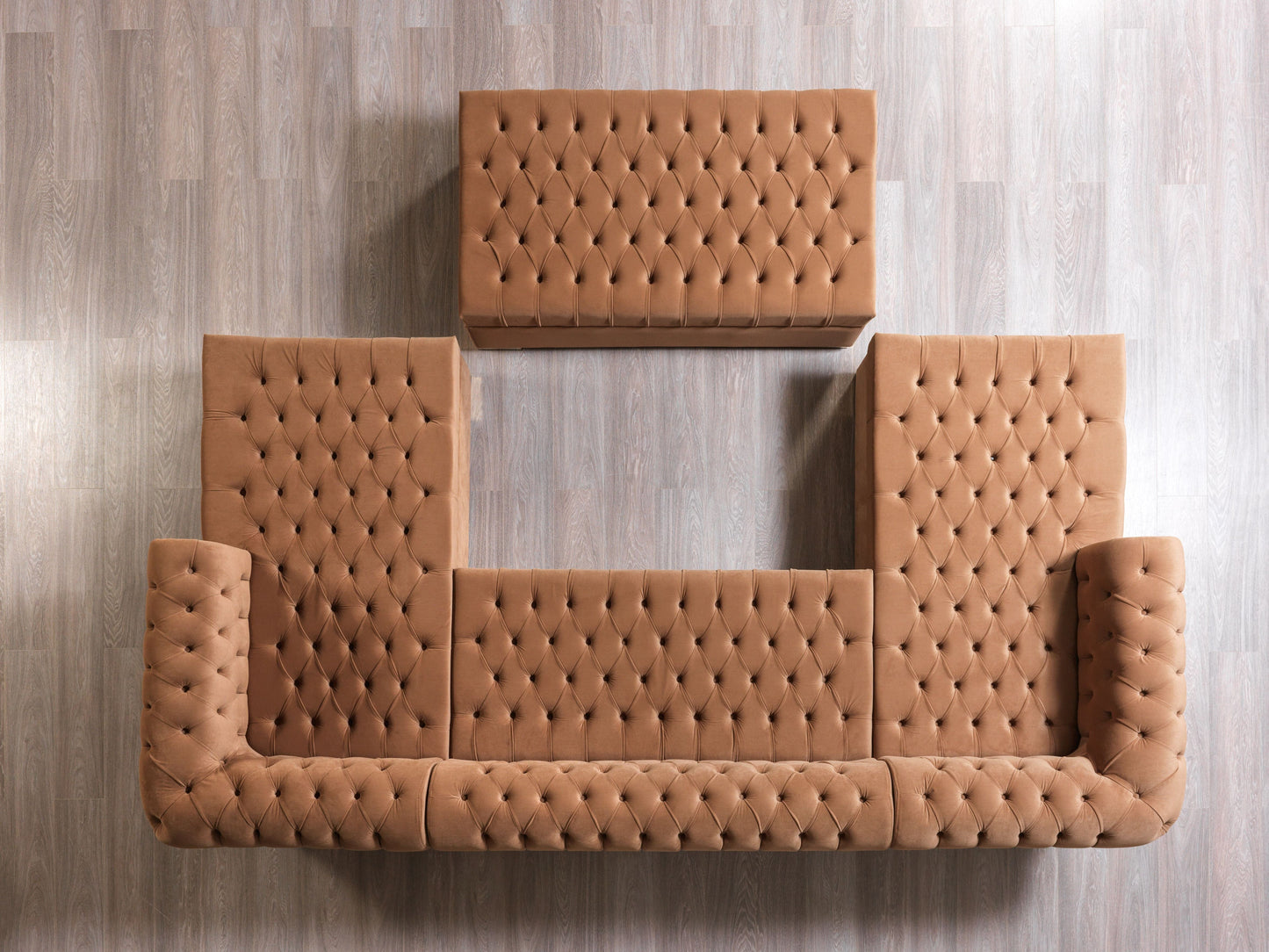 Lauren Mocha Velvet Double Chaise Sectional