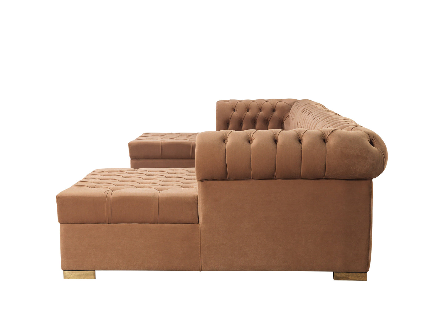 Lauren Mocha Velvet Double Chaise Sectional