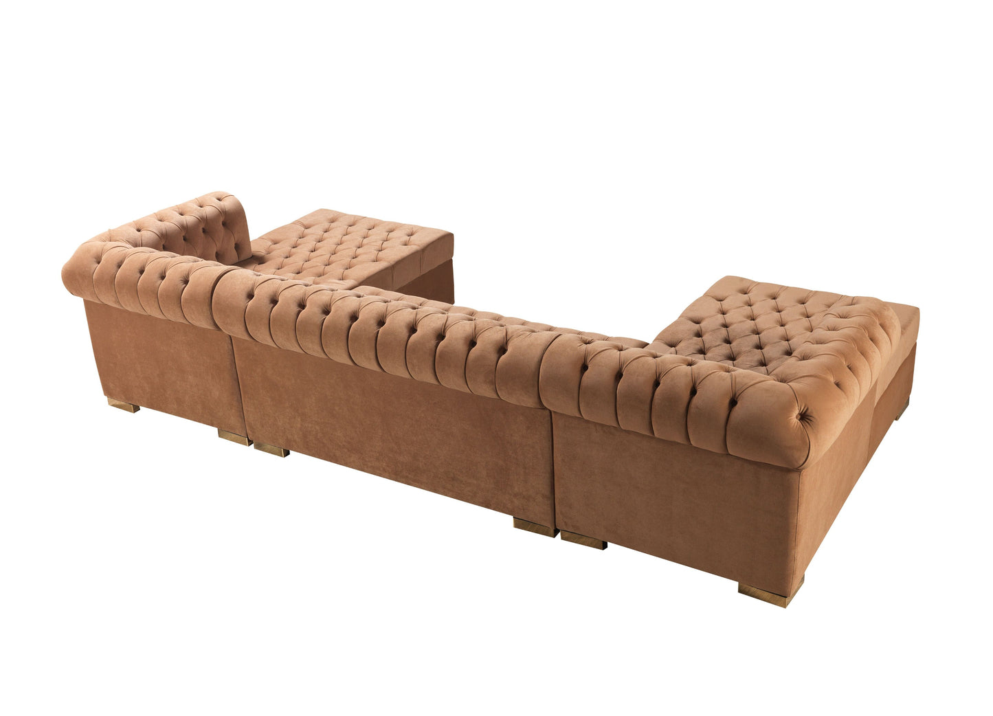 Lauren Mocha Velvet Double Chaise Sectional