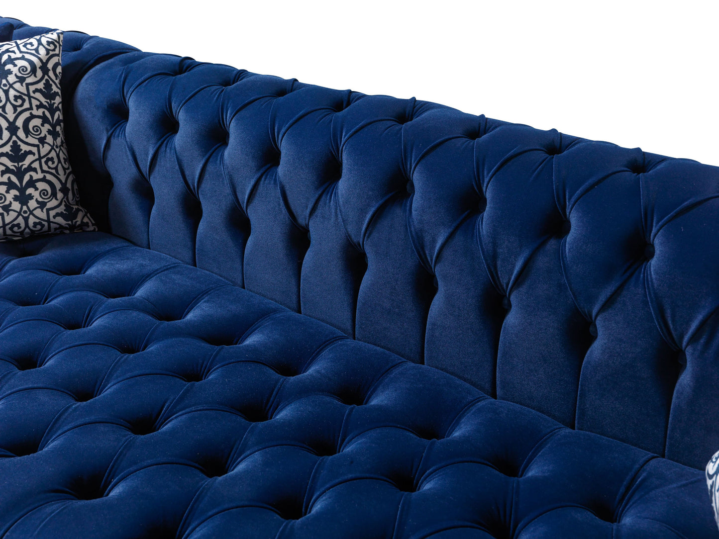 Lauren Navy Velvet Double Chaise Sectional