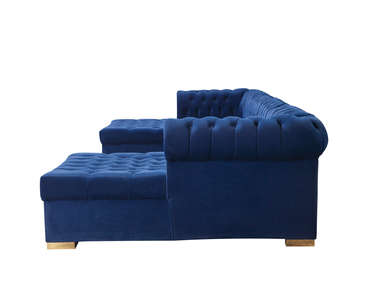 Lauren Navy Velvet Double Chaise Sectional