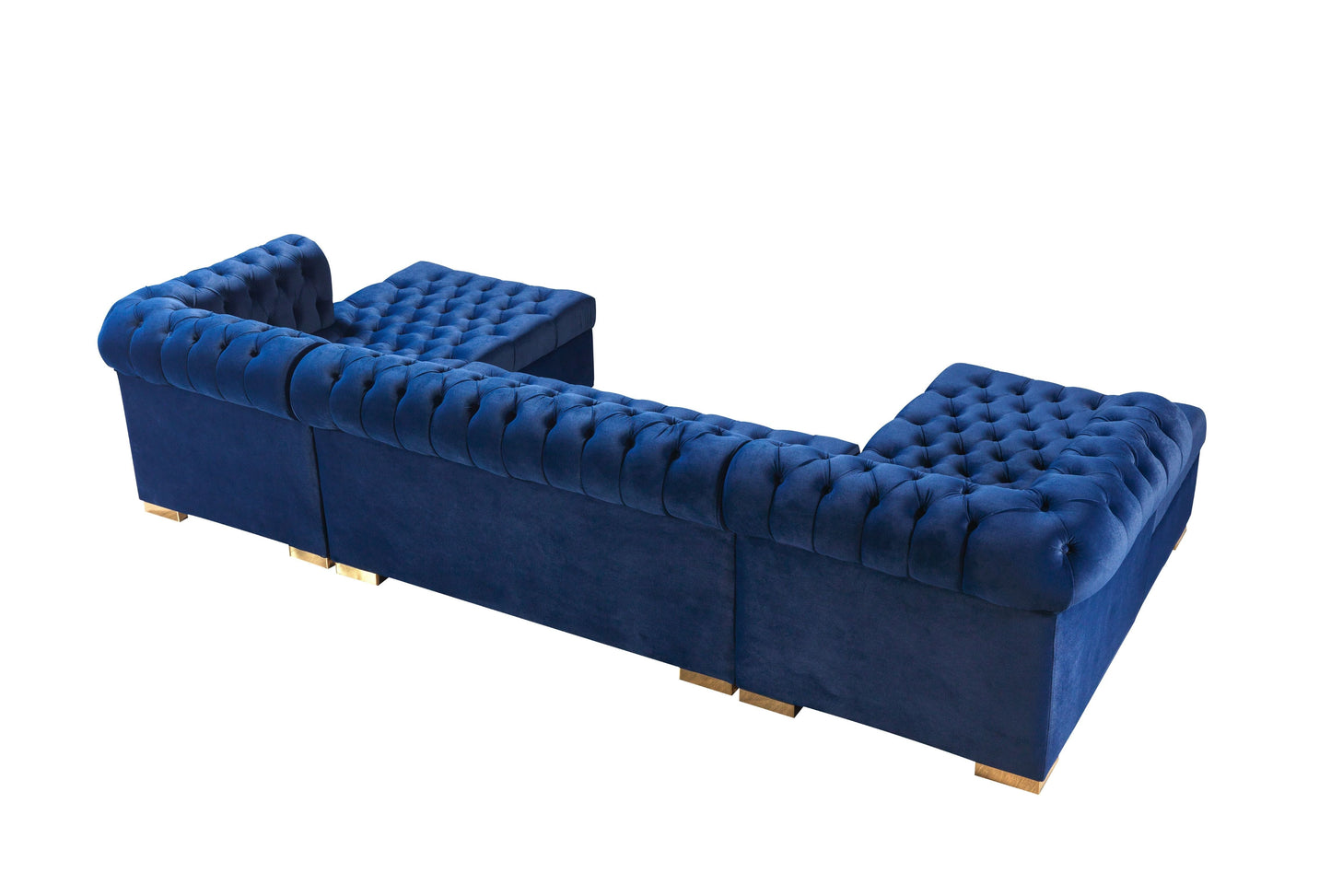 Lauren Navy Velvet Double Chaise Sectional