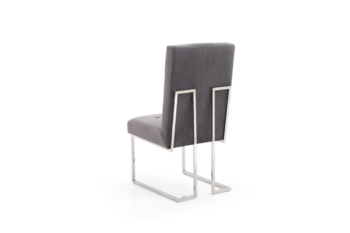 Modrest Legend Modern Grey Fabric & Stainless Steel Dining Chair (Set of 2)