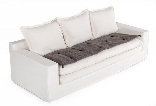 Divani Casa Bayberry - Bohemian Dark Grey Fabric Seat Cushion
