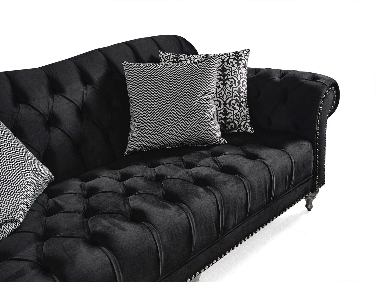 Juliette Black Velvet Sofa & Loveseat