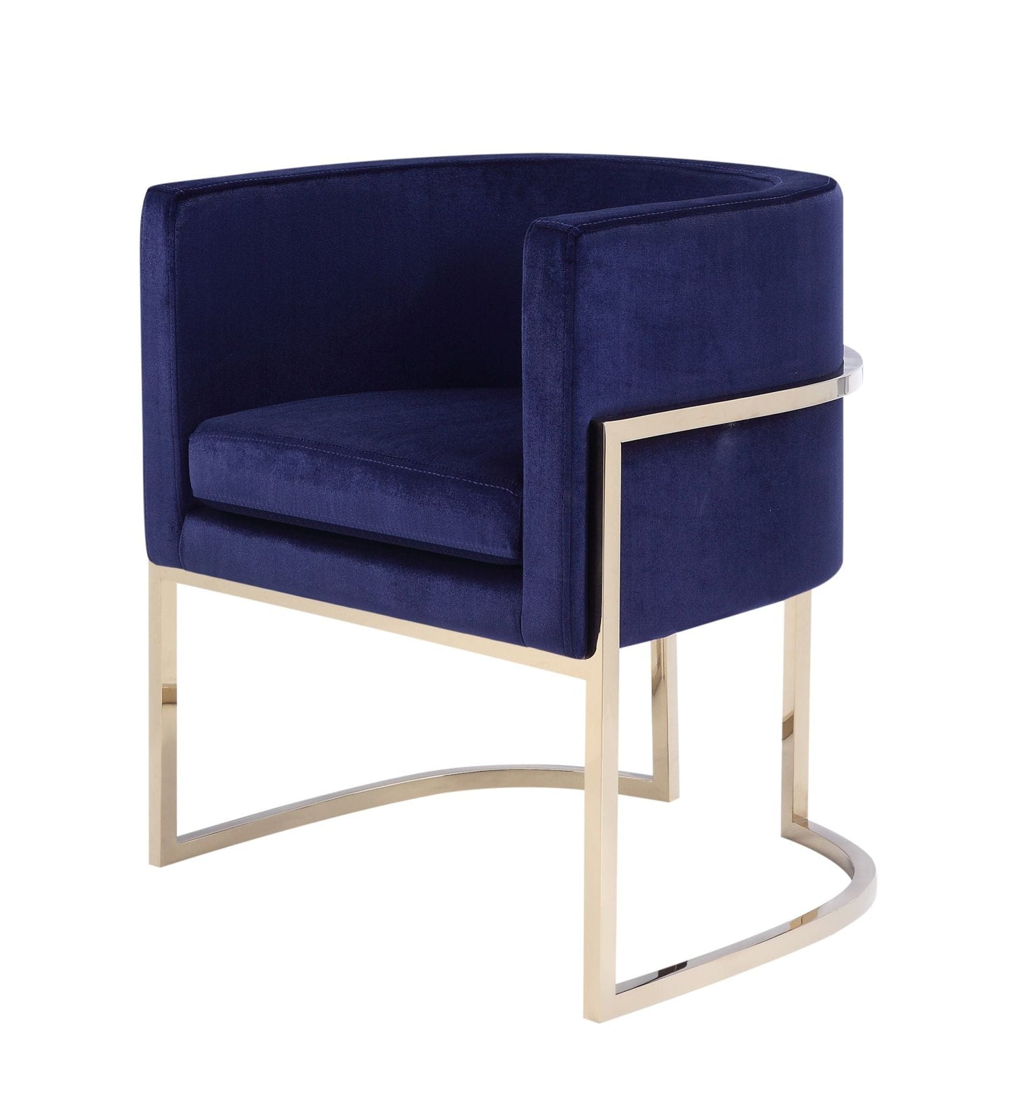 Modrest Betsy - Modern Navy Blue Velvet + Gold Kids Chair