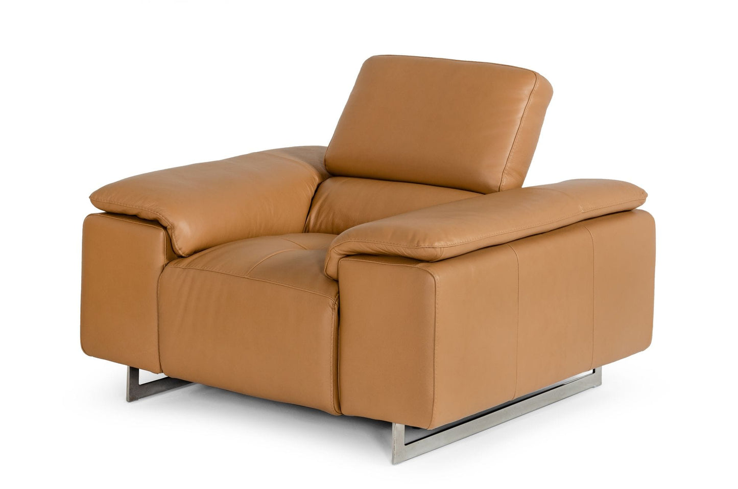 Estro Salotti Blossom Modern Cognac Leather Recliner
