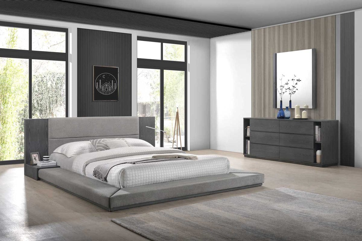 Eastern King Nova Domus Jagger Modern Grey Bed