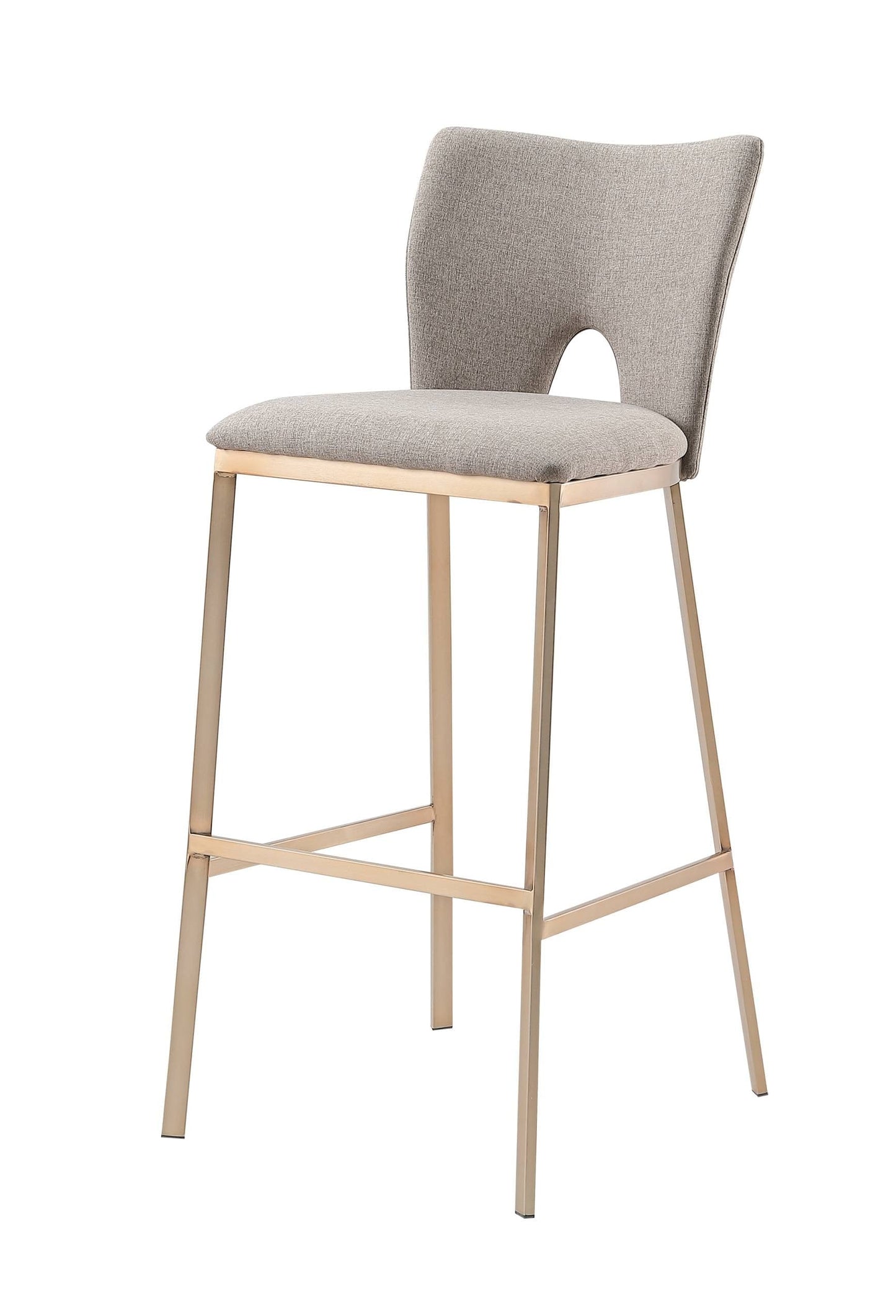 Modrest Burton - Glam Beige Fabric + Brass Bar Stool (Set of 2)