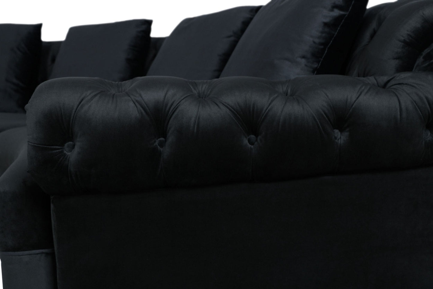 Divani Casa Darla - Modern Black Velvet Circular Sectional Sofa