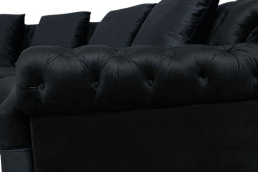 Divani Casa Darla - Modern Black Velvet Circular Sectional Sofa