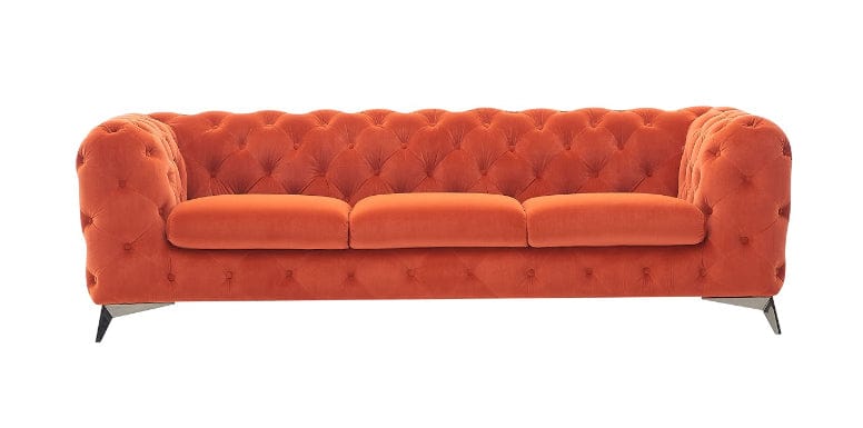 Divani Casa Delilah - Modern Orange Fabric Sofa