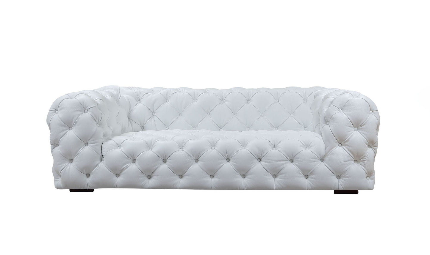 Divani Casa Dexter - Transitional White Full Italian Leather Sofa