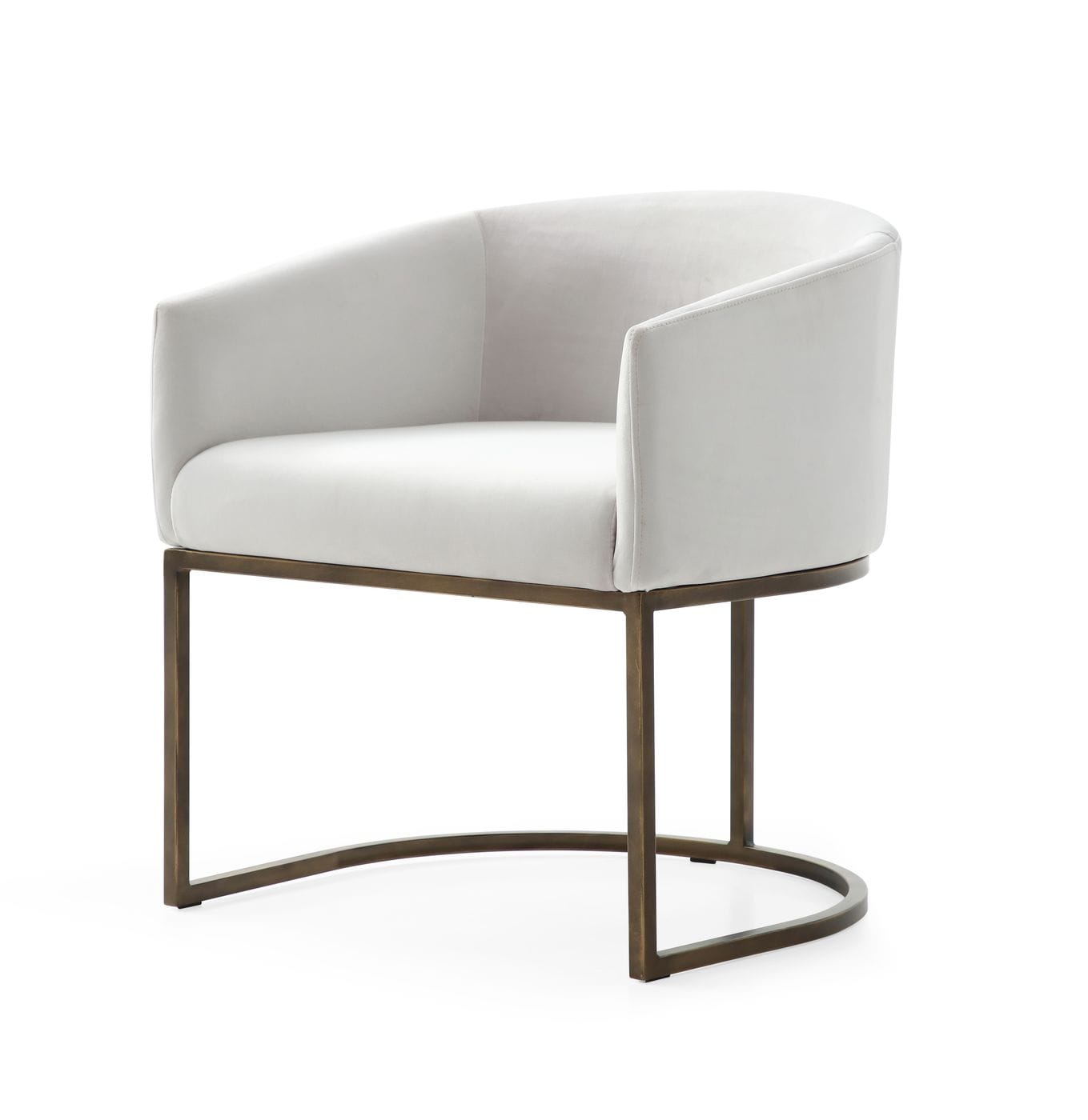 Modrest Elisa - Modern Beige Velvet & Brass Dining Chair