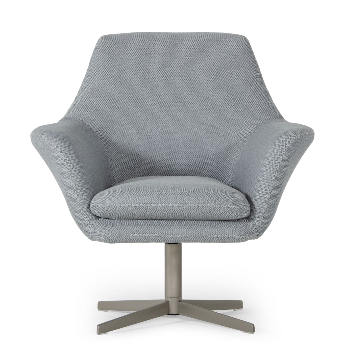 Divani Casa Elvin - Modern Grey Fabric Swivel Lounge Chair