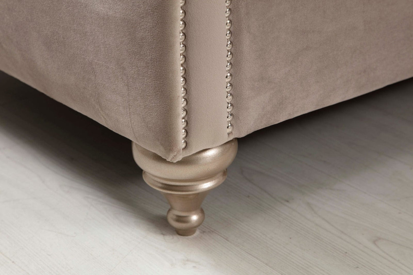 Zeus Beige Velvet Sofa & Loveseat