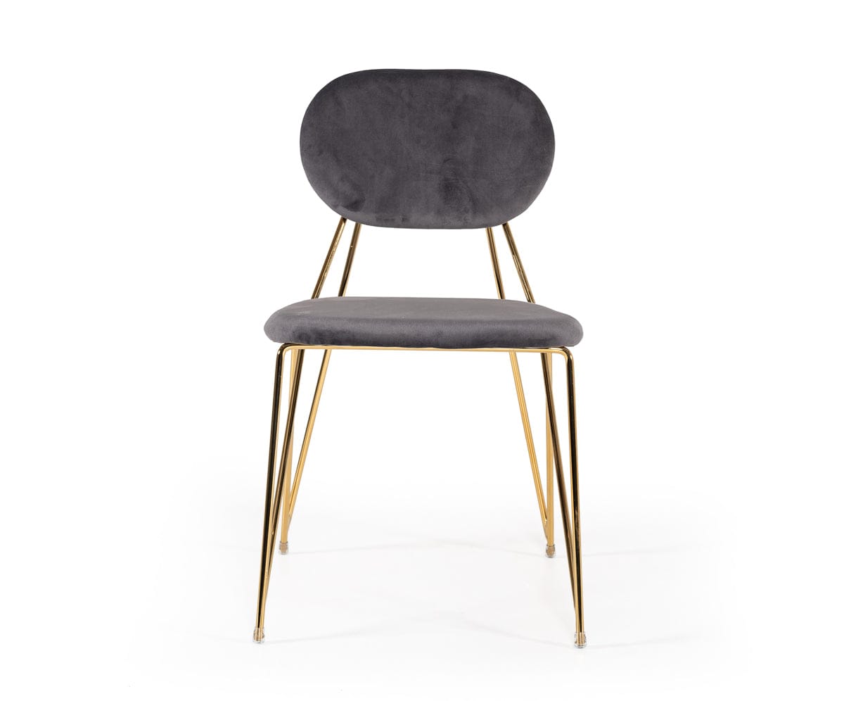 Modrest Carol Modern Grey Fabric Dining Chair (Set of 2)