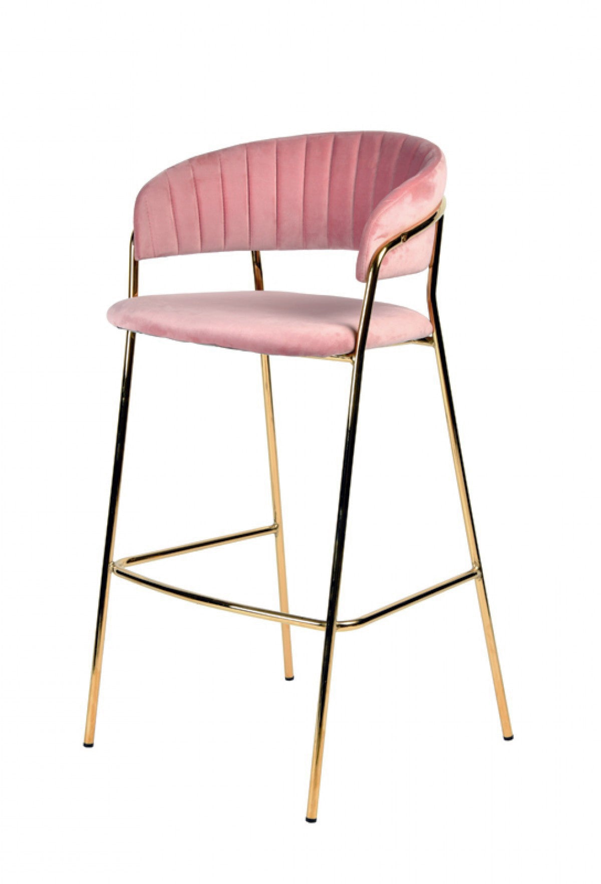 Modrest Brandy Modern Pink Fabric Bar Stool (Set of 2)