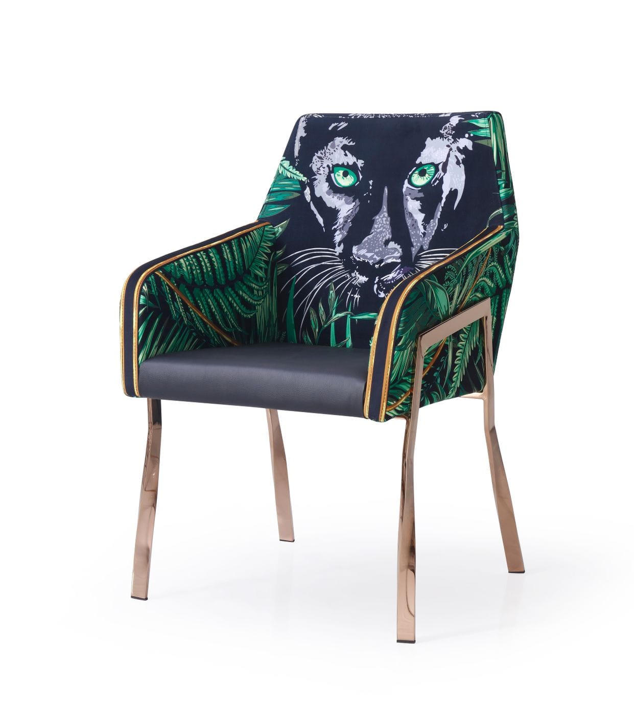 Modrest Fierce - Black & Rosgold Panther Dining Chair