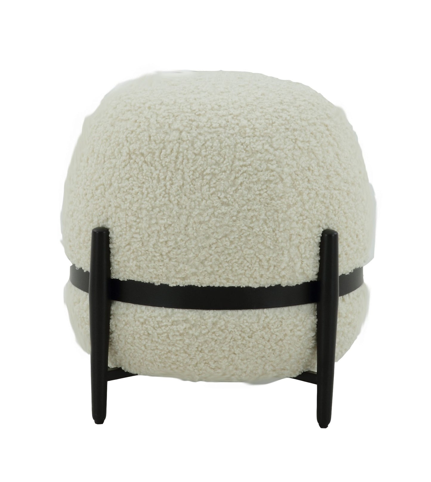 Divani Casa Fouston - Contemporary White Sherpa Ottoman
