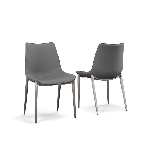 Modrest Frasier - Modern Grey Eco-Leather Dining Chair (Set of 2)
