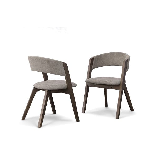 Modrest Grover - Modern Grey & Dark Wenge Dining Chair (Set of 2)