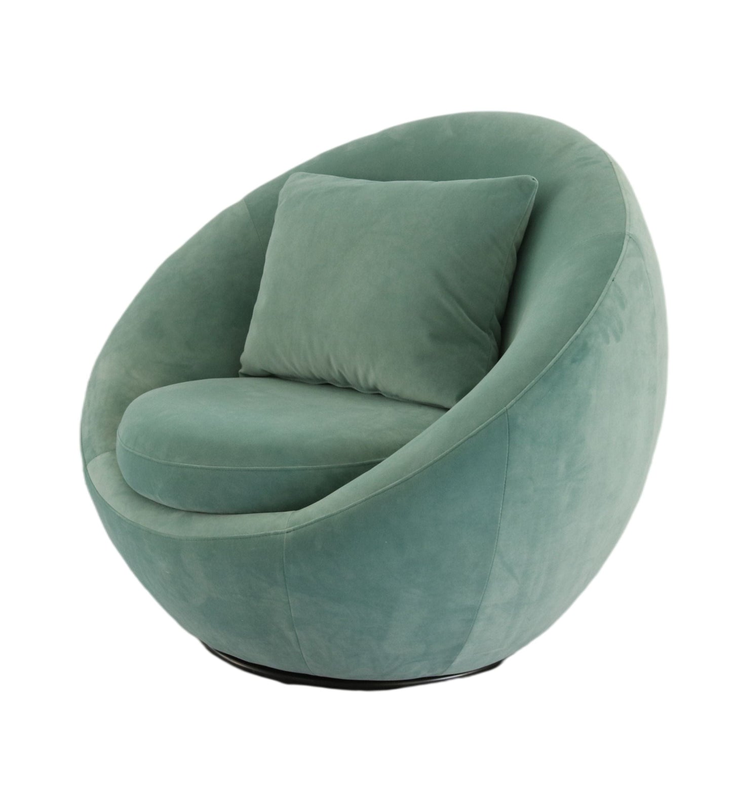 Modrest Gypsum - Modern Teal Swivel Accent Chair