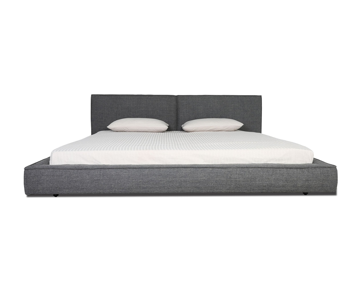 Modrest Haven - Eastern King Modern Grey Fabric Bed