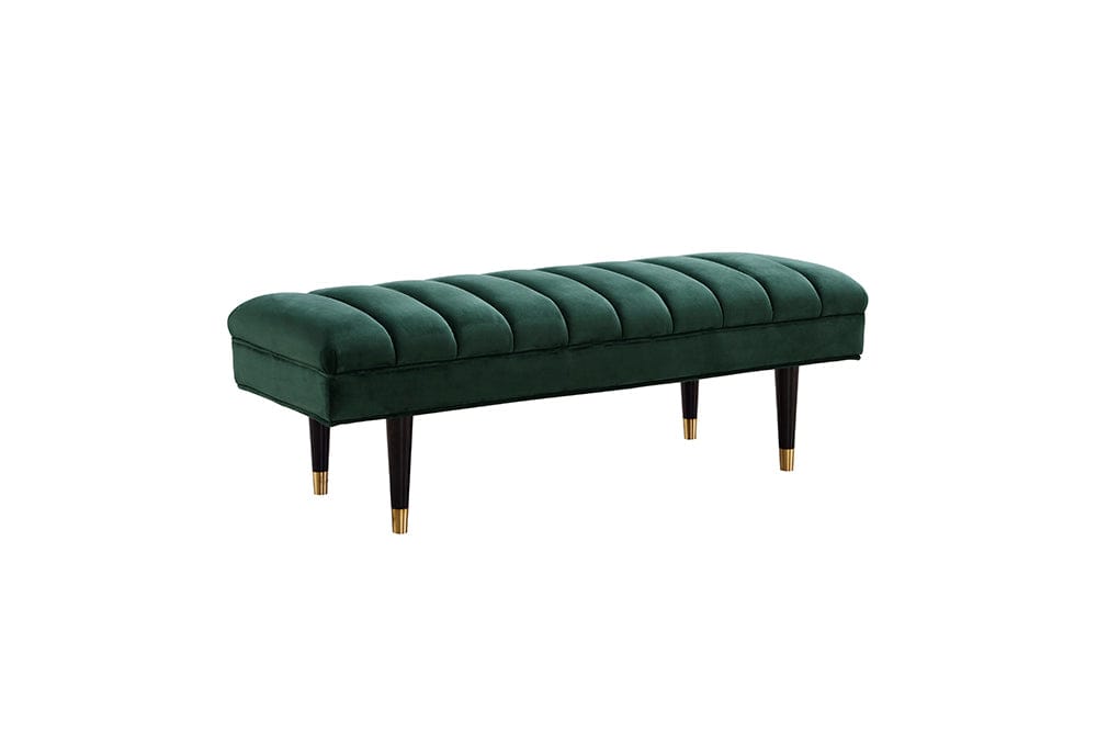 Divani Casa Ritner Modern Green Velvet Bench
