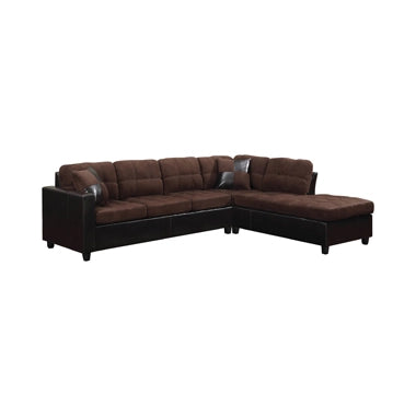 Mallory Upholstered Sectional Chocolate And Dark Brown