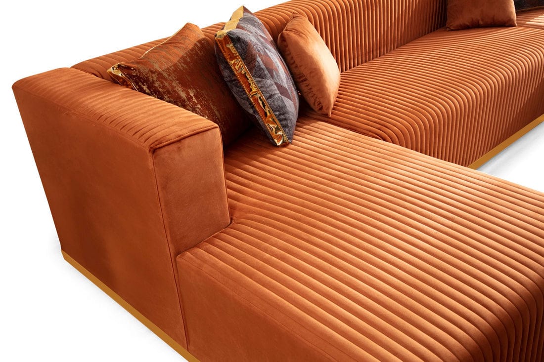 Juliana Velvet Double Chaise Sectional