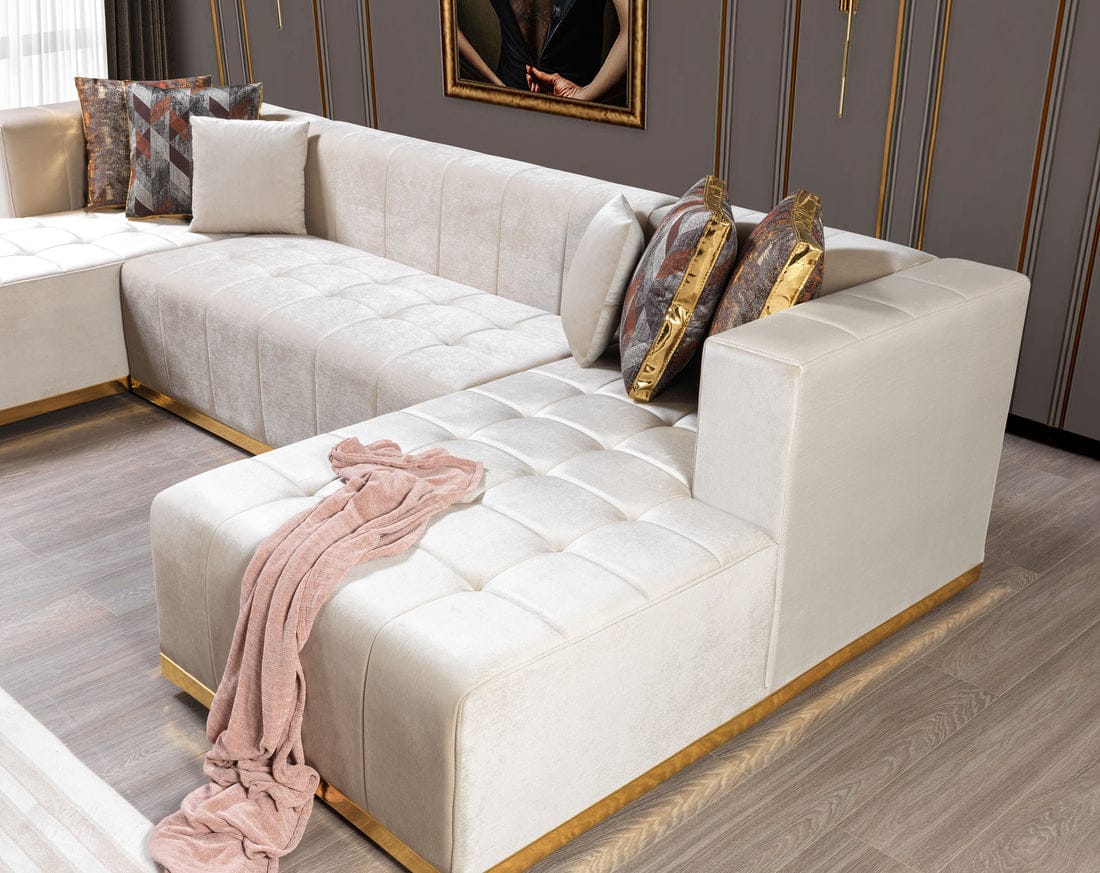 Elisha Velvet Double Chaise Sectional