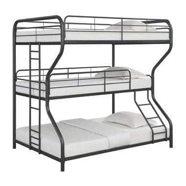 Garner Triple Bunk Bed With Ladder Gunmetal