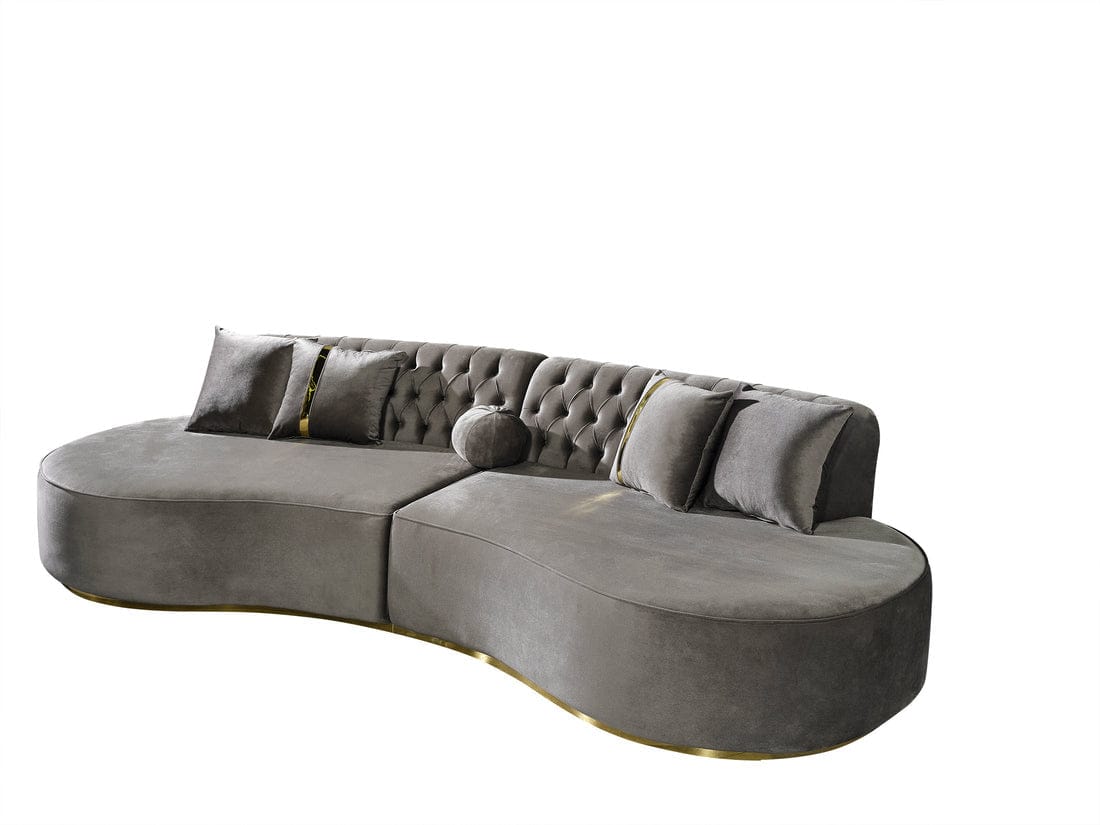 Ella Velvet Curved 130" Sectional