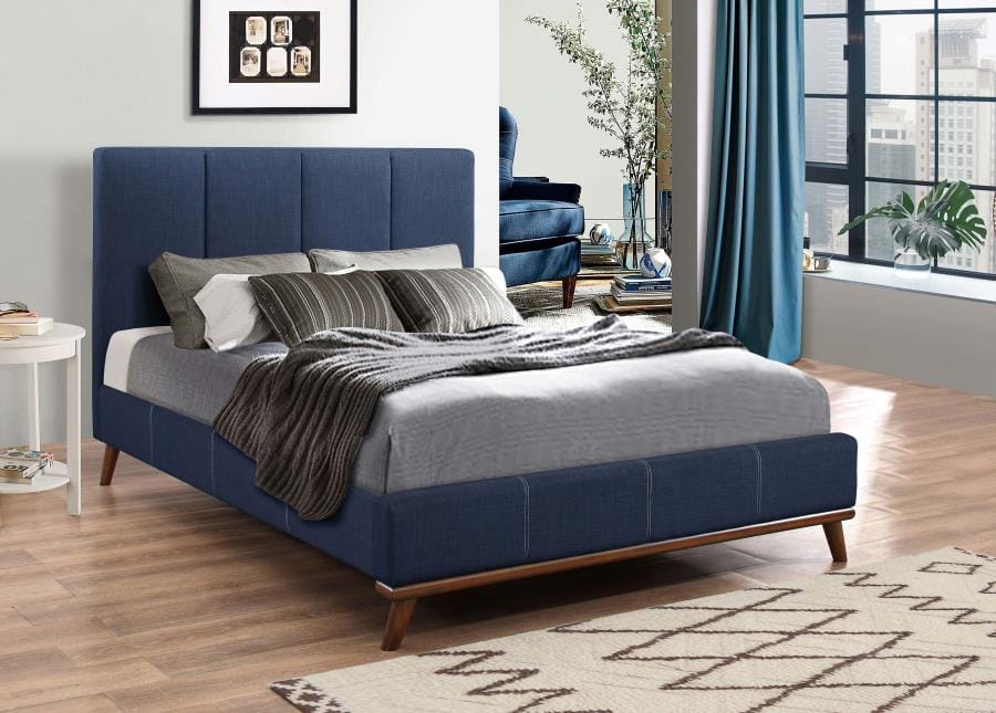 Charity Queen Upholstered Bed Blue