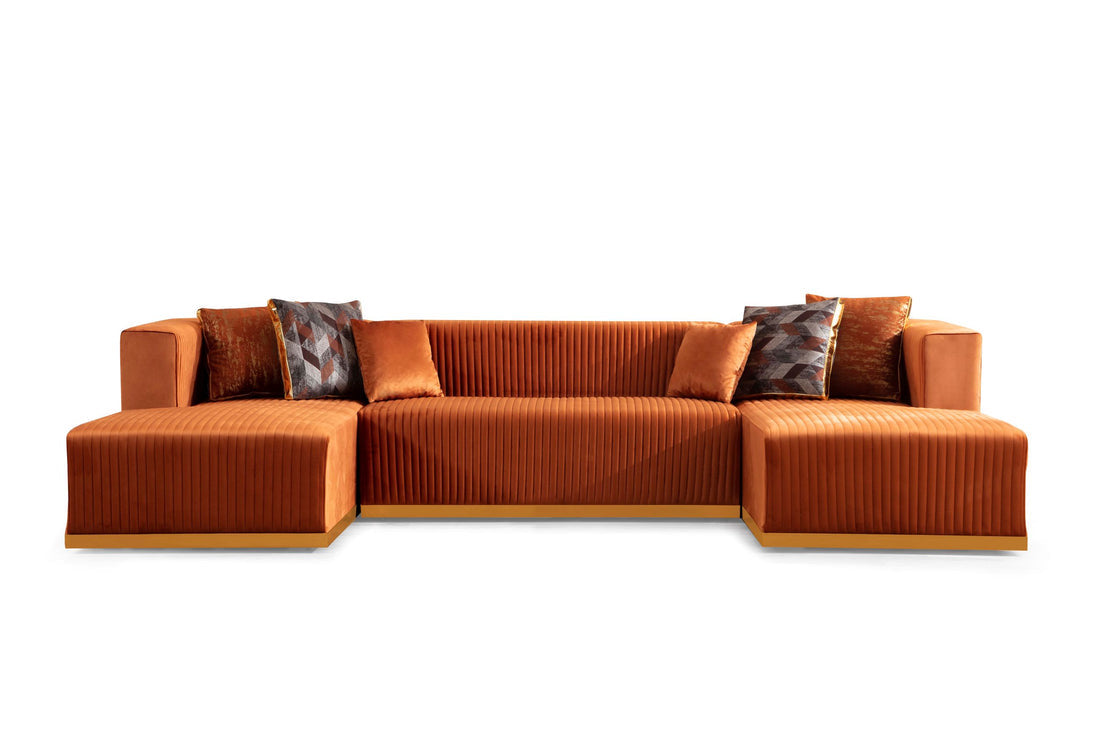 Juliana Velvet Double Chaise Sectional