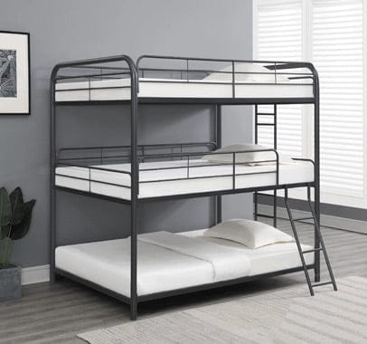 Garner Triple Bunk Bed With Ladder Gunmetal