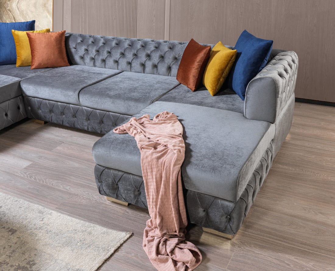 Matilda Velvet Double Chaise Sectional