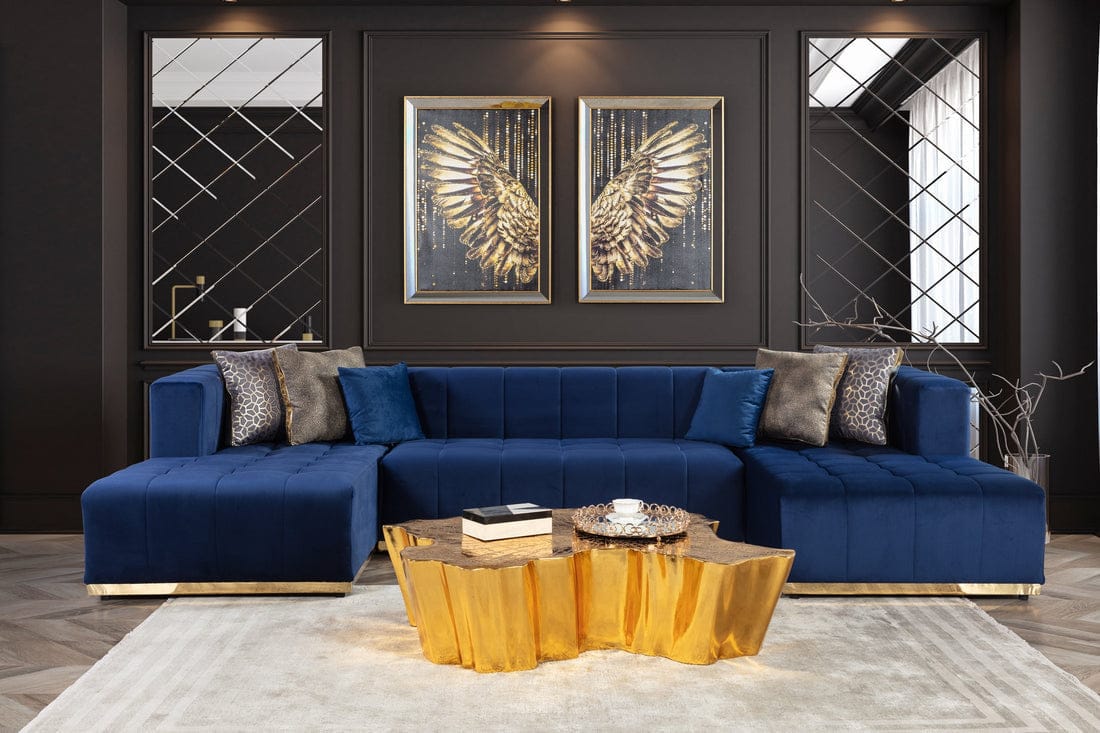 Elisha Velvet Double Chaise Sectional