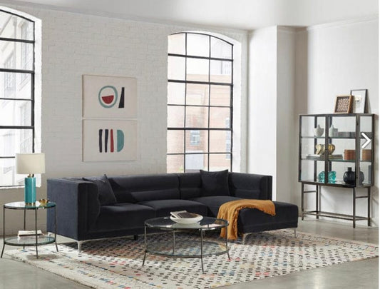 Hetfield Upholstered Channeled Tufted Sectional Indigo